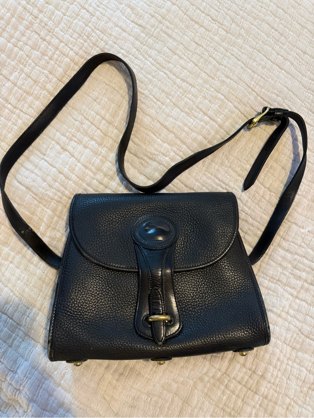 Dooney & Bourke Classic Black Leather Crossbody Bag and Wallet EUC